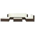 Latitude Run® Patio Furniture Set 6 Piece Outdoor Sofa w/ Coffee Table Poly Rattan Synthetic Wicker/All - Weather Wicker/Wicker/Rattan | Wayfair