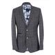 Men’s Windowpane Check Slim Fit Grey Retro Vintage Blazer Jacket Size 52