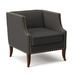 Armchair - Bernhardt Romney 29.5" Wide Top Grain Leather Armchair Wood/Leather/Genuine Leather in Gray/Brown | 29.5 H x 29.5 W x 31.5 D in | Wayfair