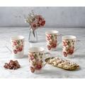 Lorren Home Trends Tall Rose Floral Coffee Mug Porcelain/Ceramic in Brown/Pink | 4.5 H x 4.75 W in | Wayfair 400-102