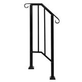 Red Barrel Studio® Fegley Metal Handrail Stair Railing Metal | 37.5 H x 13.5 W x 1.97 D in | Wayfair 1944B9BC09254A6D9AEECEC97589DCF3