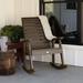 Beachcrest Home™ Midwest Outdoor Rocking Plastic Chair in Black/Brown | 41 H x 33 W x 27 D in | Wayfair E9EDADFF175A47BBABE66C2F67FDF868