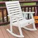 Beachcrest Home™ Midwest Outdoor Rocking Plastic Chair in Gray/White | 41 H x 33 W x 27 D in | Wayfair 3116DB18C9CD4E81B6ED3D6B830BF5CD