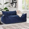 Trule Large Velvet Bean Bag Sofa Velvet in Blue | 32 H x 60 W x 40 D in | Wayfair BB25AA5EB3104AF5A52824A264D36A31