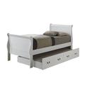 Glory Furniture Louis Phillipe Sleigh Bed w/ Trundle Wood in White | 44 H x 59 W x 87 D in | Wayfair G3190G-FTB