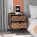 Union Rustic 2 - Drawer Iron Nightstand in Wood/Metal in Brown | 24 H x 18.9 W x 15.7 D in | Wayfair FB1376B1B427414390AD87B65F05EA9C