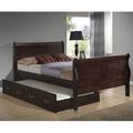 Glory Furniture Louis Phillipe Sleigh Bed w/ Trundle Wood in Brown | 44 H x 41 W x 87 D in | Wayfair G3125G-TTB