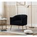 Armchair - Willa Arlo™ Interiors Murrow 28" W Tufted Velvet Armchair Wood/Velvet in Black | 28.9 H x 28 W x 27 D in | Wayfair