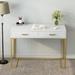 Mercer41 Ceazia Desk Wood/Metal in Brown/White/Yellow | 29.9 H x 39.3 W x 19.7 D in | Wayfair CB7ADA476A9F43819ECF78009C3AD2D1