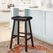 Gracie Oaks Landyon Counter & Bar Stool Wood/Upholstered/Leather in Black/Brown | 24.8 H x 17.48 W x 14.49 D in | Wayfair