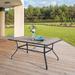 Red Barrel Studio® Brucie Dining Table Plastic/Metal in Brown | 28 H x 60 W x 38 D in | Outdoor Dining | Wayfair 087D4B940B314050A5C753547A1C92EF