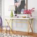 Etta Avenue™ Aden White Top Desk Wood/Metal in Yellow | 30 H x 47.3 W x 23.6 D in | Wayfair B9C80CD4C87D464AA67E9187FADAF909