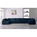Blue Sectional - Everly Quinn Jocqua 175" Wide Velvet Reversible Down Cushion Modular Corner Sectional Velvet | 32 H x 175 W x 70 D in | Wayfair