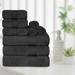 Hashtag Home Agridaki Turkish Cotton 9 Piece Solid Ultra-Plush Heavyweight Towel Set Terry Cloth/Turkish Cotton in Black | 28 W in | Wayfair