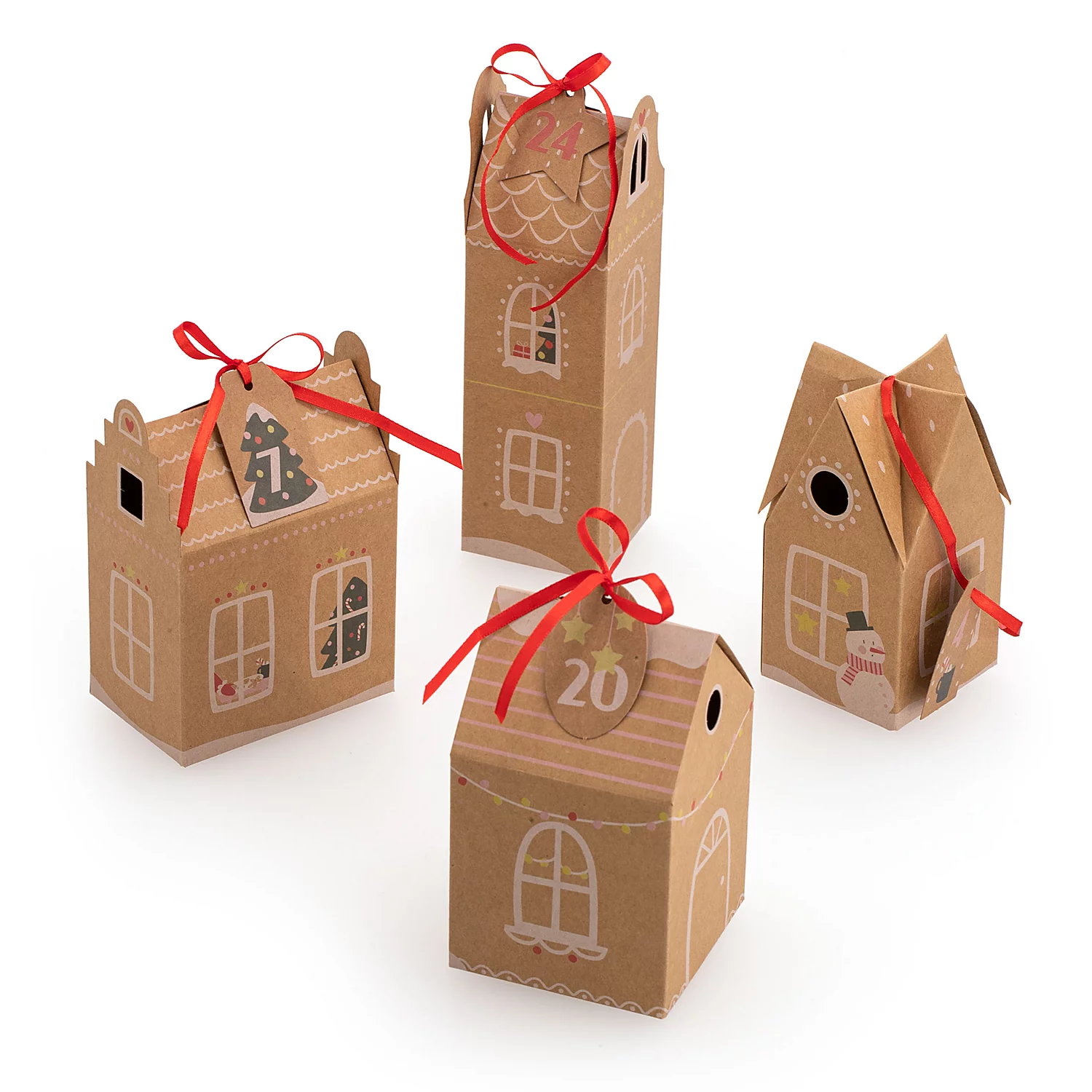 folia Adventskalender Lebkuchenhaus, braun-weiß Image