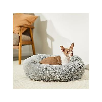 Frisco Eyelash Rectangular Bolster Cat & Dog Bed, Small, Gray