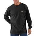 Carhartt mens Carhartt Men's Workwear Midweight Jersey Pocket Long-sleeve T-shirt K126 Solid Long Sleeve T-Shirt - Black -