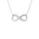 Diamondere Natural and Certified Diamond Infinity Knot Necklace in 9ct White Gold | 0.12 Carat Pendant with Chain