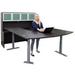 Bow Front U-Desk with Hutch and Height Adjustable L-Surface