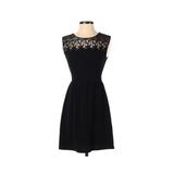 Soprano Casual Dress - A-Line High Neck Sleeveless: Black Solid Dresses - Women's Size X-Small