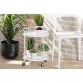 Baxton Studio Dallan Modern Industrial White Metal 2-Tier Kitchen Cart - Wholesale Interiors H01-101134A-White-Cart