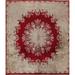 Vintage Vegetable Dye Kerman Persian Wool Area Rug Hand-knotted Carpet - 9'7" x 9'8" Square