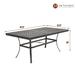 Patio Rectangle Cast Aluminum Dining Table with Umbrella Hole