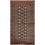 Vintage Signed Bokhara Oriental Wool Area Rug Handmade Bedroom Carpet - 3'2" x 5'7"
