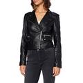 Morgan Women's Blouson Pu Sans Col Gblack Faux Leather Jacket, Black, T38