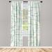 East Urban Home Microfiber Floral Semi-Sheer Rod Pocket Curtain Panels Microfiber in Blue/Green/White | 63 H in | Wayfair