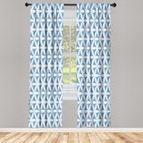 East Urban Home Microfiber Floral Semi-Sheer Rod Pocket Curtain Panels Microfiber in Blue/Green/White | 63 H in | Wayfair