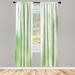 East Urban Home Microfiber Floral Semi-Sheer Rod Pocket Curtain Panels Microfiber in Blue/Green/White | 84 H in | Wayfair