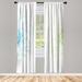 East Urban Home Microfiber Floral Semi-Sheer Rod Pocket Curtain Panels Microfiber in Green/Blue | 84 H in | Wayfair