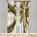 East Urban Home Microfiber Floral Semi-Sheer Rod Pocket Curtain Panels Microfiber in Green/Blue | 95 H in | Wayfair