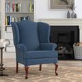 Wingback Chair - Lark Manor™ Mandalay 28" W Wingback Chair Polyester/Fabric in Blue | 42 H x 28 W x 35 D in | Wayfair