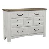 Highland Dunes Hongsi 7 Drawer 62" W Dresser Wood in White/Black | 42.25 H x 62 W x 19 D in | Wayfair 47595C0A720347F6B280591E925AC567