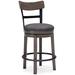 Red Barrel Studio® Obdulio Swivel Bar & Counter Stool Wood in Brown/Gray | 37.25 H x 19 W x 18.5 D in | Wayfair 131997F0FAE046AC996E0620873DF230