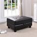 Glory Furniture Bella 38" Tufted Rectangle Storage Ottoman Faux Leather in Black | 19 H x 38 W x 26 D in | Wayfair G303-O