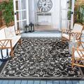 White 48 x 0.25 in Area Rug - Charlton Home® Cherene Floral Black/Sand Indoor/Outdoor Area Rug, Polypropylene | 48 W x 0.25 D in | Wayfair