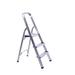 WFX Utility™ Jianyu Folding 3-Step Ladder w/ Hand Grip & Aluminium Steps, 330-Pound Weight Capacity Aluminum in Gray | 15.4 W x 4.7 D in | Wayfair