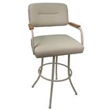 Winston Porter Swivel Extra Tall Bar Stool 34" - M-114 - Ocean Beige - Beige Natural Upholstered/ in Black/Brown/Yellow | Wayfair