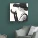 House of Hampton® Haute Chapeau II by Marco Fabiano - Wrapped Canvas Painting Canvas in Black/Gray/White | 18 H x 18 W x 2 D in | Wayfair