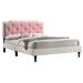 Lark Manor™ Ragsdale Tufted Low Profile Standard Bed Wood & /Upholstered/Faux leather in Gray/White | 51 H x 81 W x 86 D in | Wayfair
