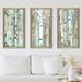Loon Peak® Spring Birch Meadow by Susan Jill - 3 Piece Picture Frame Painting Plastic/Acrylic in Gray/Green | 40.5 H x 25.5 W x 1 D in | Wayfair