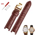 Bracelet de montre en cuir véritable pour Guess GC 22x13mm 20x11mm cranté avec vis noir marron