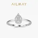 Ailmay – bagues en argent Sterling 925 authentique pour femmes bagues de luxe en Zircon transparent