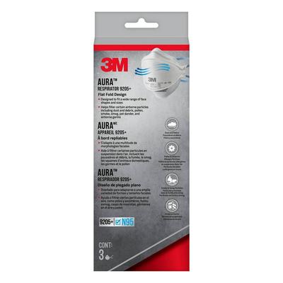 3M Aura Particulate Respirator N95 Foldable (3-Pack), White