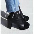 Free People Shoes | Free People Dance Floor Platform Snake Boot Sz 39 | Color: Black | Size: 9