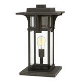 Hinkley Manhattan Collection One Light 12V 3.50W LED Low Voltage Outdoor Large Pier Mount Lantern, Oil Rubbed Bronze