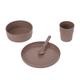 LÄSSIG Kindergeschirr Set (Teller, Becher, Schälchen, Löffel) ohne Melamin, BPA-frei, für Spülmaschine und Mikrowelle/Dish Set Uni choco